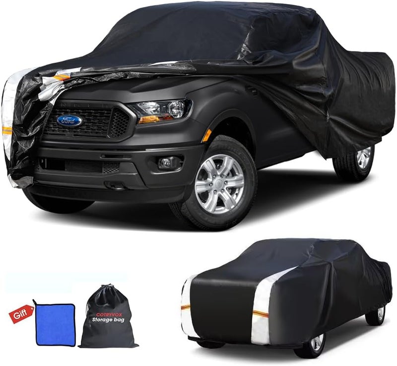 Cotryvox Ford Ranger Truck Cover Custom Fit 2019-2026 Super Cab/Crew Cab SB (4.9'-6') with Door Zipper, 12 Layers Full Exterior Pickup Truck Cover Waterproof All Weather, for Wind Dust Sun and UV Protection. - Image 1